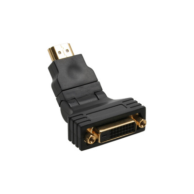InLine® HDMI-DVI Adapter, 19pol Stecker auf 24+1 Buchse, mit 180° Winkel (Produktbild 1)
