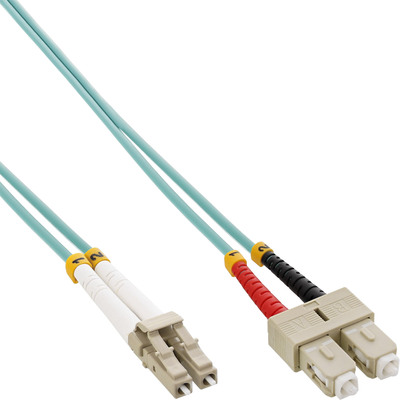 InLine® LWL Duplex Kabel, LC/SC, 50/125µm, OM3, 2m (Produktbild 1)