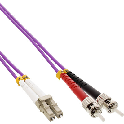InLine® LWL Duplex Kabel, LC/ST, 50/125µm, OM4, 3m (Produktbild 1)
