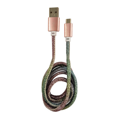 LC-Power LC-C-USB-MICRO-1M-4 USB A zu Micro-USB Kabel, Disco-Glitzer, 1m (Produktbild 1)