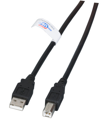 USB2.0 Anschlusskabel A-B, St.-St. -- 3,0m, schwarz, LSZH